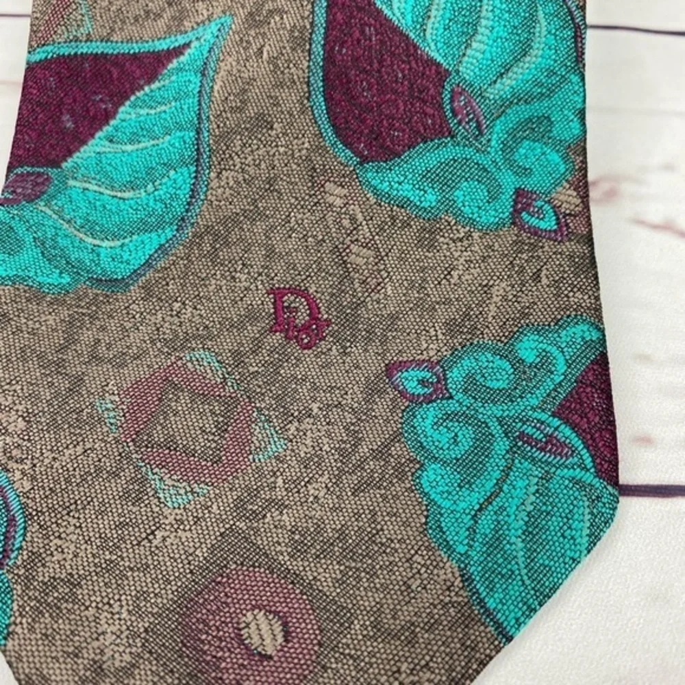 Dior Brown‎ Print Tie
